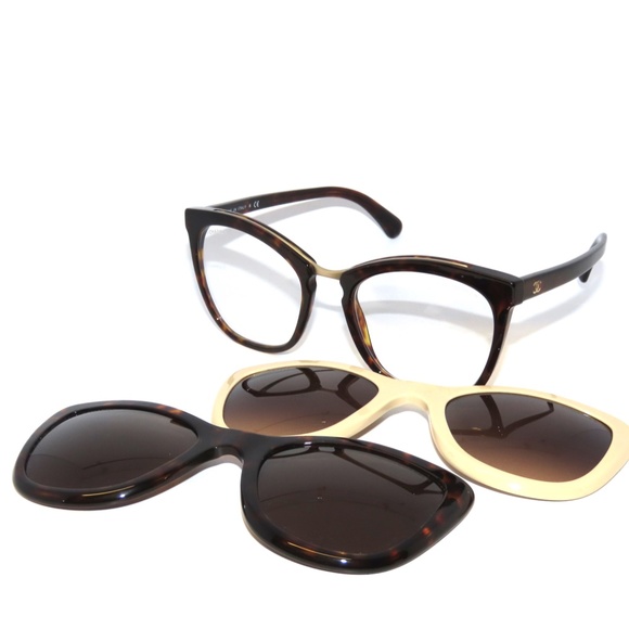 Chanel 5393 1644/1W Black Sun Magnetic Lenses Eyeglasses CH5393